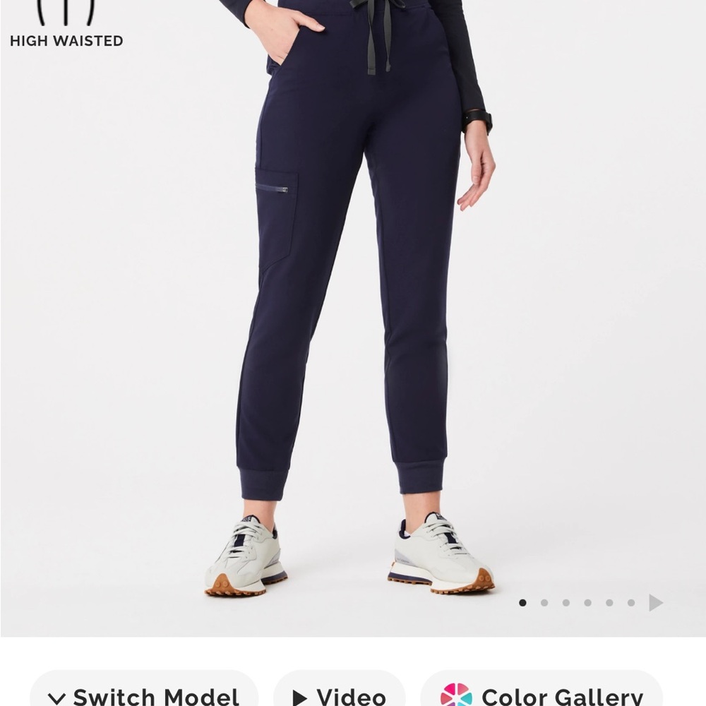 Figs Navy High Waisted  Zamora Joggers